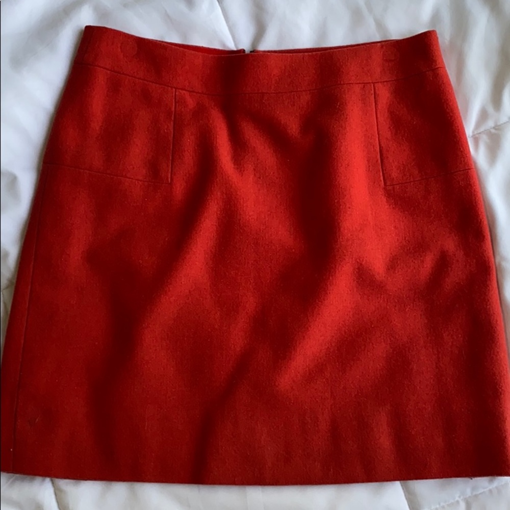 Orange Wool JCrew Mini Skirt